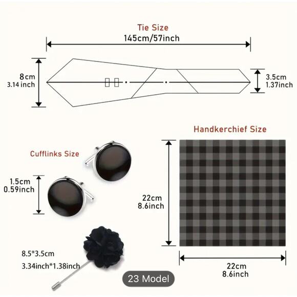 Men’s Silk Coordinated Tie Set - Champagne Tie Set - Picture 5 of 5